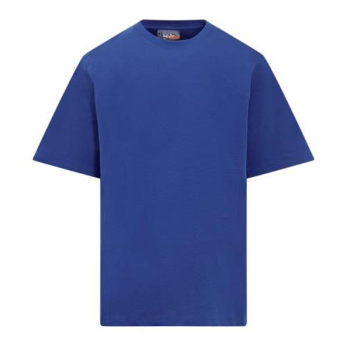 Elektrisk blå bomulds store t-shirt