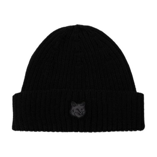 Uldbeanie med logo