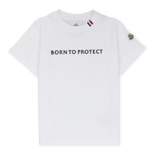 Hvid Bomuld Crewneck T-shirt til Drenge