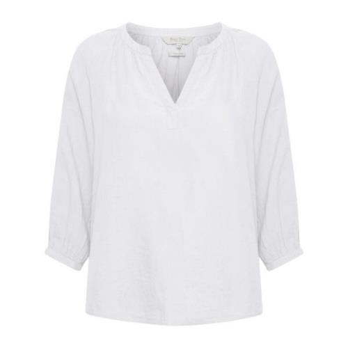 Linned V-Hals Bluse