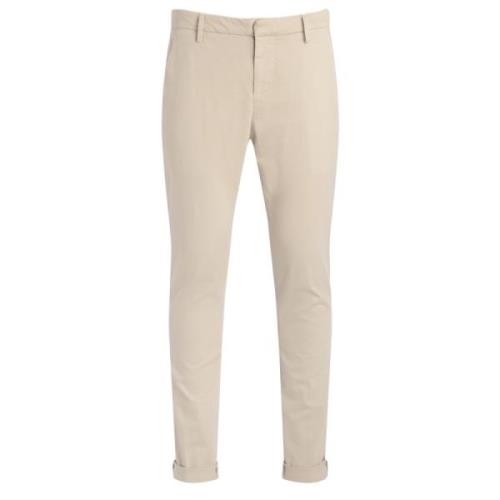 Smal pasform beige bomuld chinos