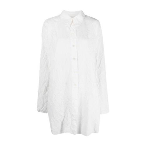 Hvid Oversized Crushed Skjorte