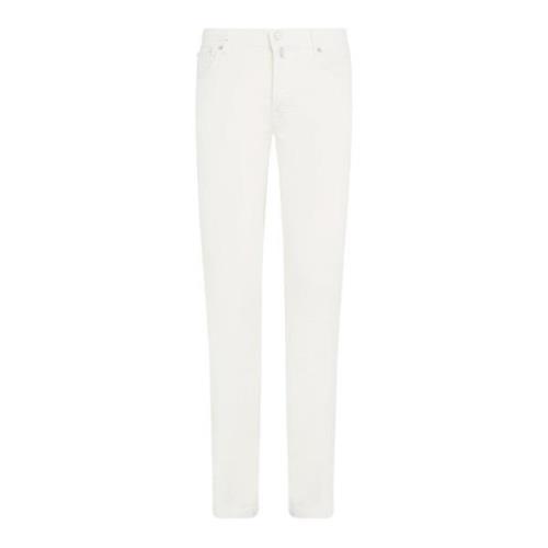 Slim-Fit Creme Linnedbukser