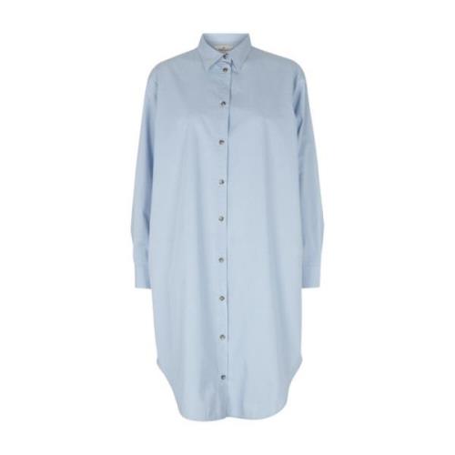 Basic Apparel - Vilde Loose Shirt Dress - Cashmere Blue
