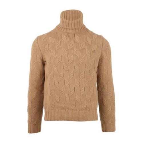 Vinter Varme: Rhombus Kameluld Rollneck Sweater