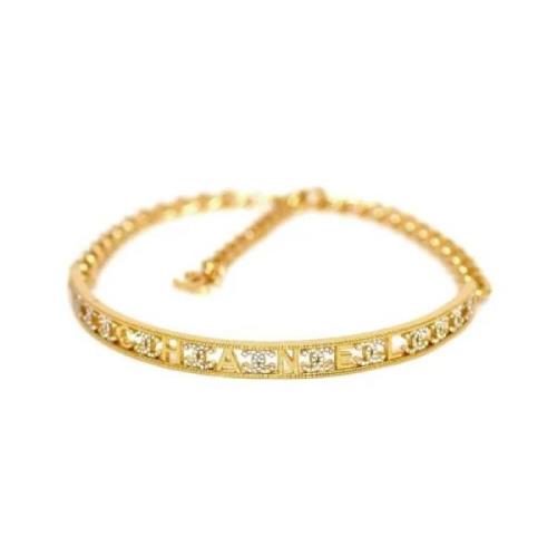 Brugt Guld Læder Chanel Halskæde