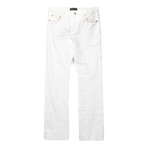 Hvide Jeans med Lilla Detaljer
