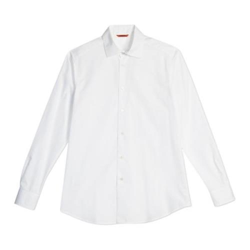 Hvid Surian Skjorte med Knappet Front og Rundet Hem