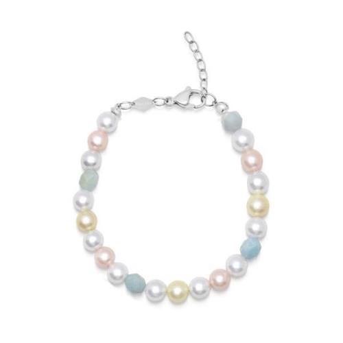 Women`s Pearl Bracelet with Faceted Amazonite