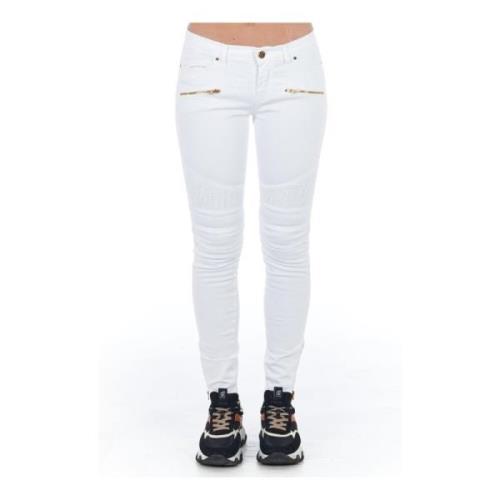 Hvid Bomuld Skinny Jeans Bukser