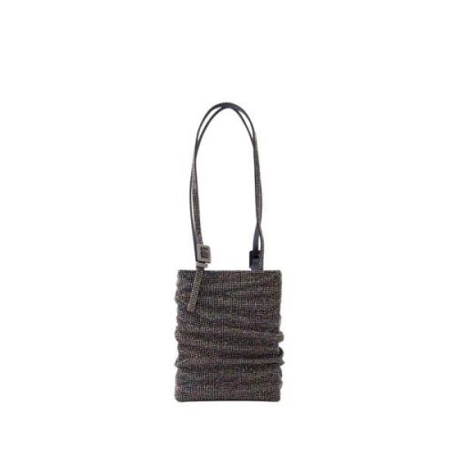 LOLLO LA GRANDE - Hematite Rhinestone Mesh Skuldertaske