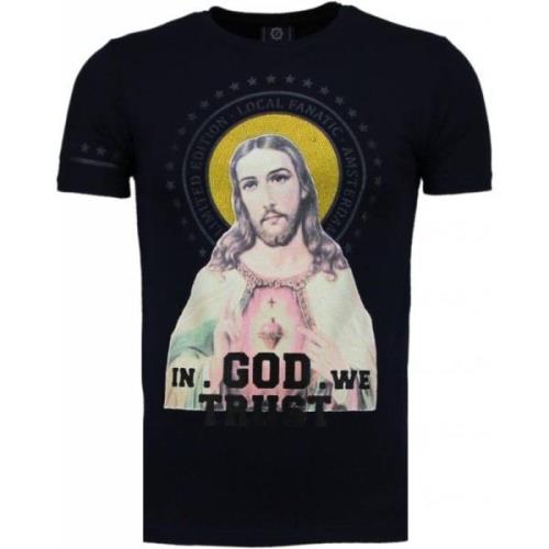Jesus Gud Tillid Rhinestone - Hr. T-shirt - 5094N