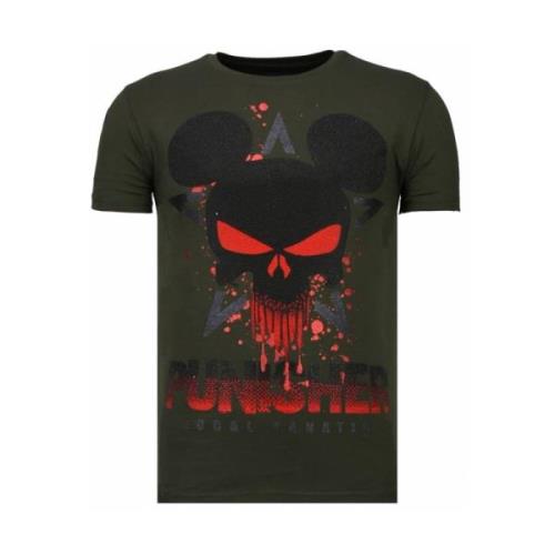 Punisher Mickey Rhinestone - Herre T-shirt - 13-6208K