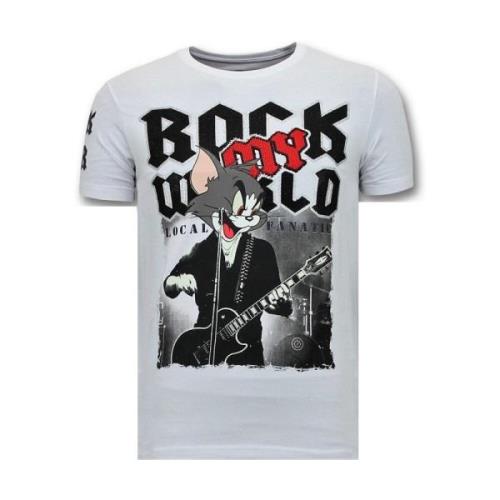 Cool T-shirt Mænd - Rock My World Cat - 11-6366W