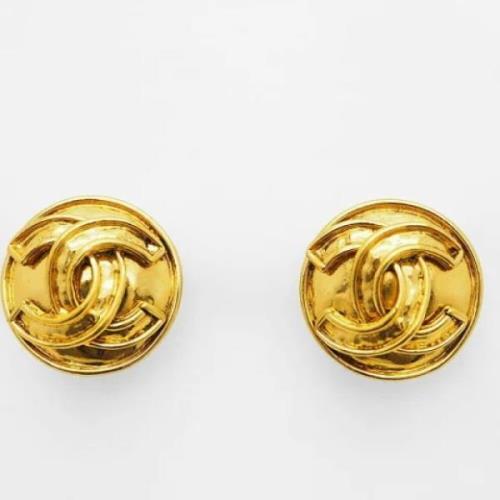 Brugte Guld Metal Chanel Øreringe