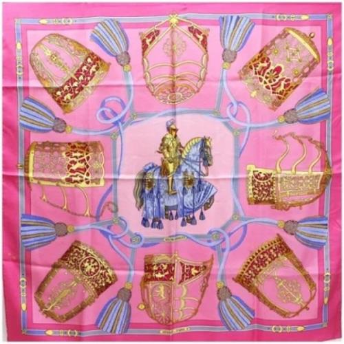 Brugt lyserød stof Hermès tørklæde