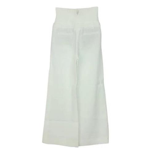 Elegante hvide bukser med vidde i bomuld