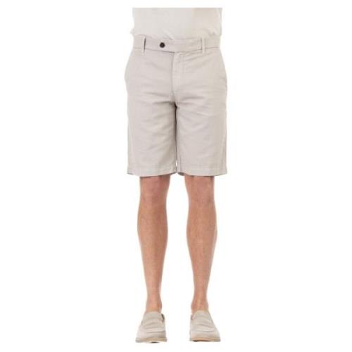 Beige Cotton-Linen Bermuda Shorts
