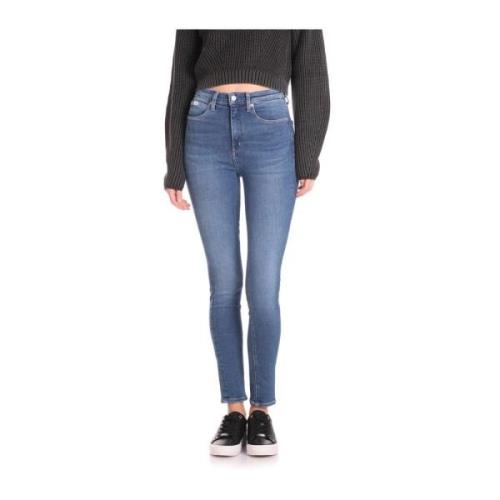 Vintage Blå Højtaljede Skinny Jeans