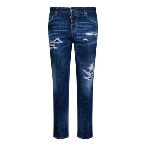 Slim-fit Jeans, Blå Denim