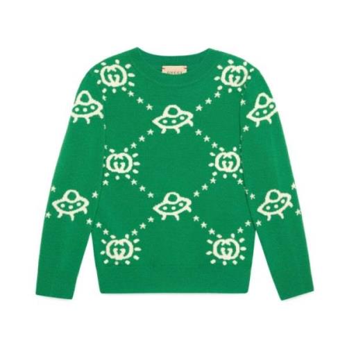 Grønne Sweaters med Interlocking G UFO Design