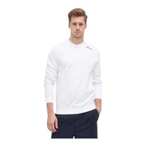 Slim Sweatshirt med Broderet Skulderlogo - Hvid