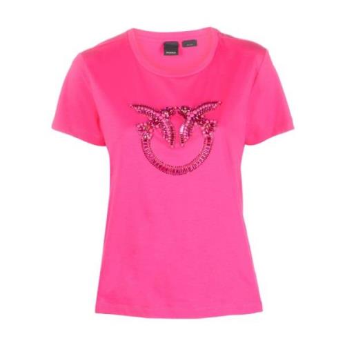 Kortærmet Fuchsia Love Birds T-Shirt - L