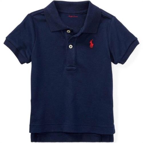Kortærmet Polo Shirt, Marineblå, Sporty Stil
