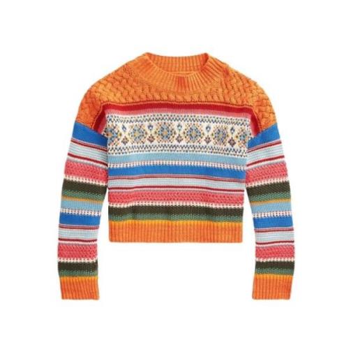 Farverig Stribet Crop Sweater