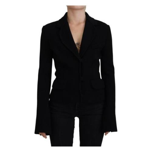 Sort knap cardigan blazer viscose jakke