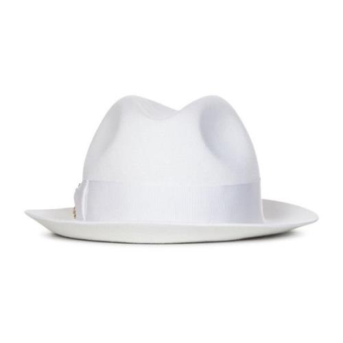 Hvid filt Nila hat med juveleret monogram