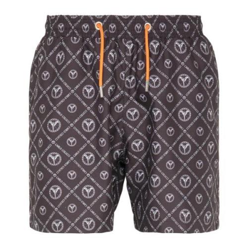 Herre Logo Print Badeshorts Carazzato