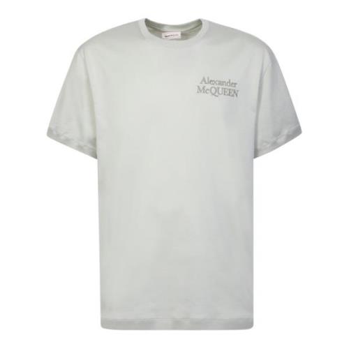 Hvid T-shirt med Tonal Logo Broderi