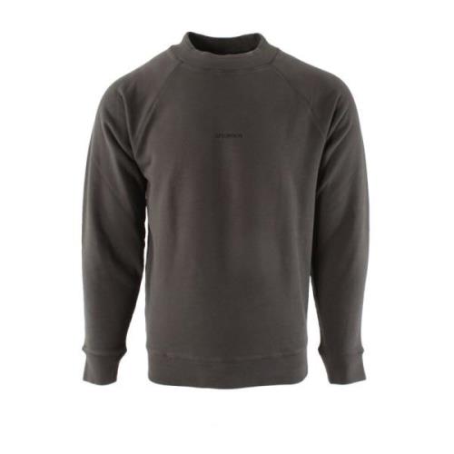 Herregrå sweater med børstet emerized diagonalfleece