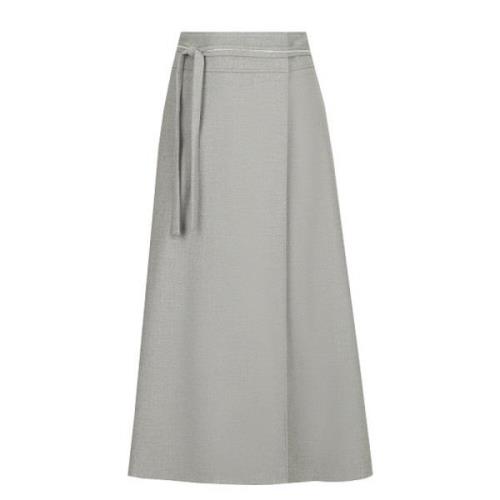 Flanell Wrap Nederdel med Kontrast Bælte