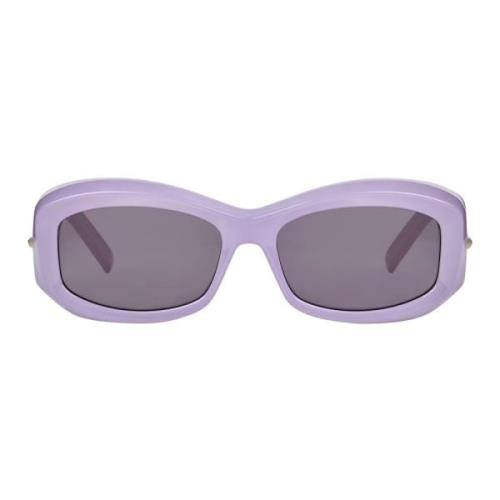 Violet Oval Solbriller med Grå Linse