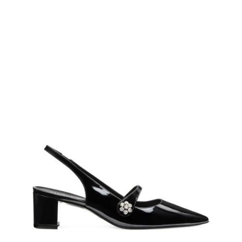 Crystal Fleur Block Slingback Hæle