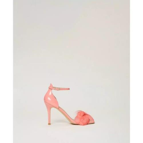 Tropisk Pink Fjer Sandal - Størrelse 36