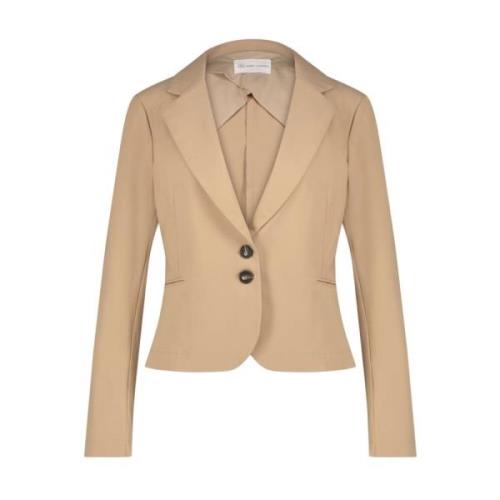 Beige Blazer i Teknisk Jersey