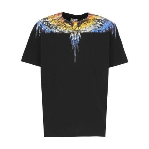 Sort Lunar Wings Print T-shirt til Mænd