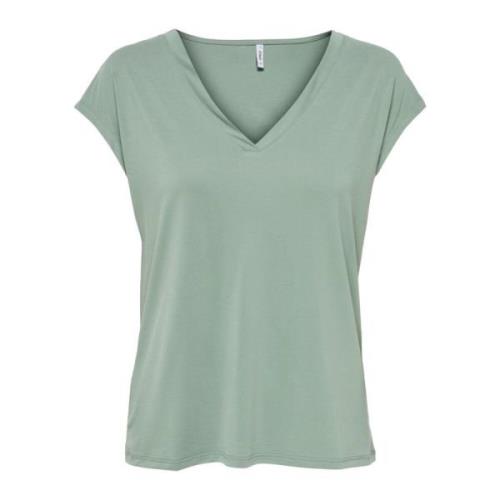 Grøn V-Hals Dames T-Shirt