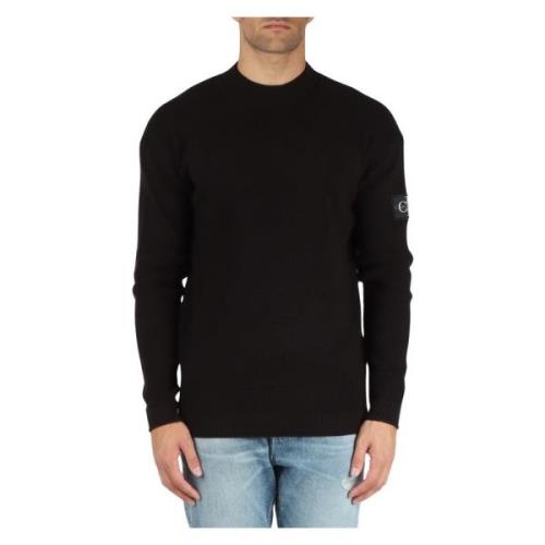 Bomuld Crewneck Sweater med Logo Patch