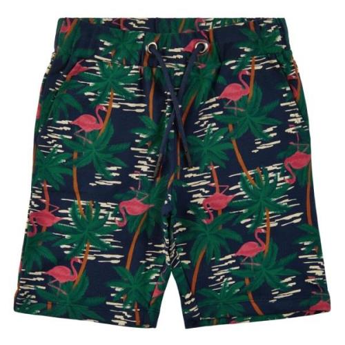 Marineblå Palm Print Shorts