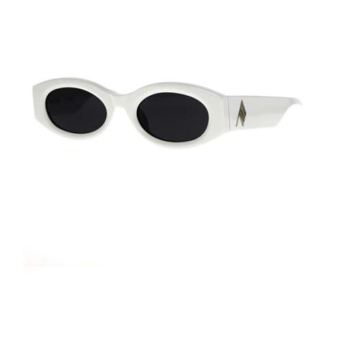 Linda Farrow Ovale Solbriller i Hvid