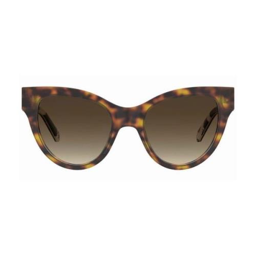 Mønster Cat-eye Solbriller med Brune Gradient Linser