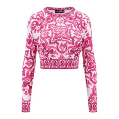 Silke Maiolica Print Crop Top