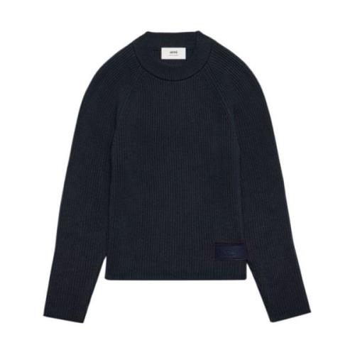 Blå Crewneck Sweater med Label