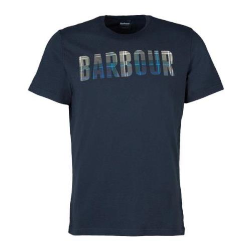 Navy Tartan Grafisk T-Shirt