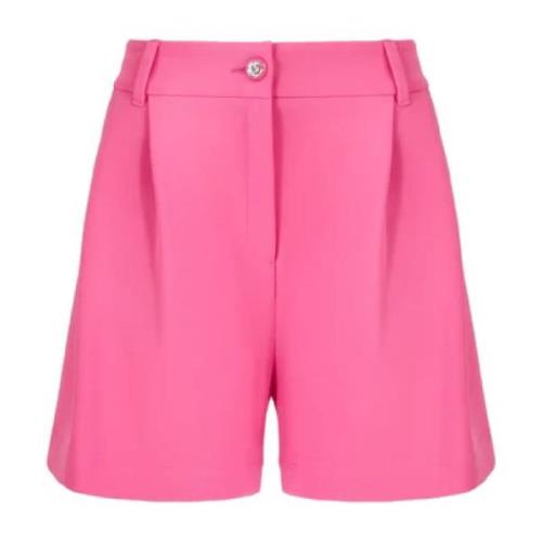 Strækbare lyserøde shorts med dobbelte folder - Størrelse 42