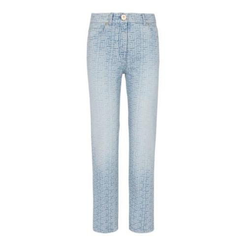 Monogrammede straight-cut denim jeans